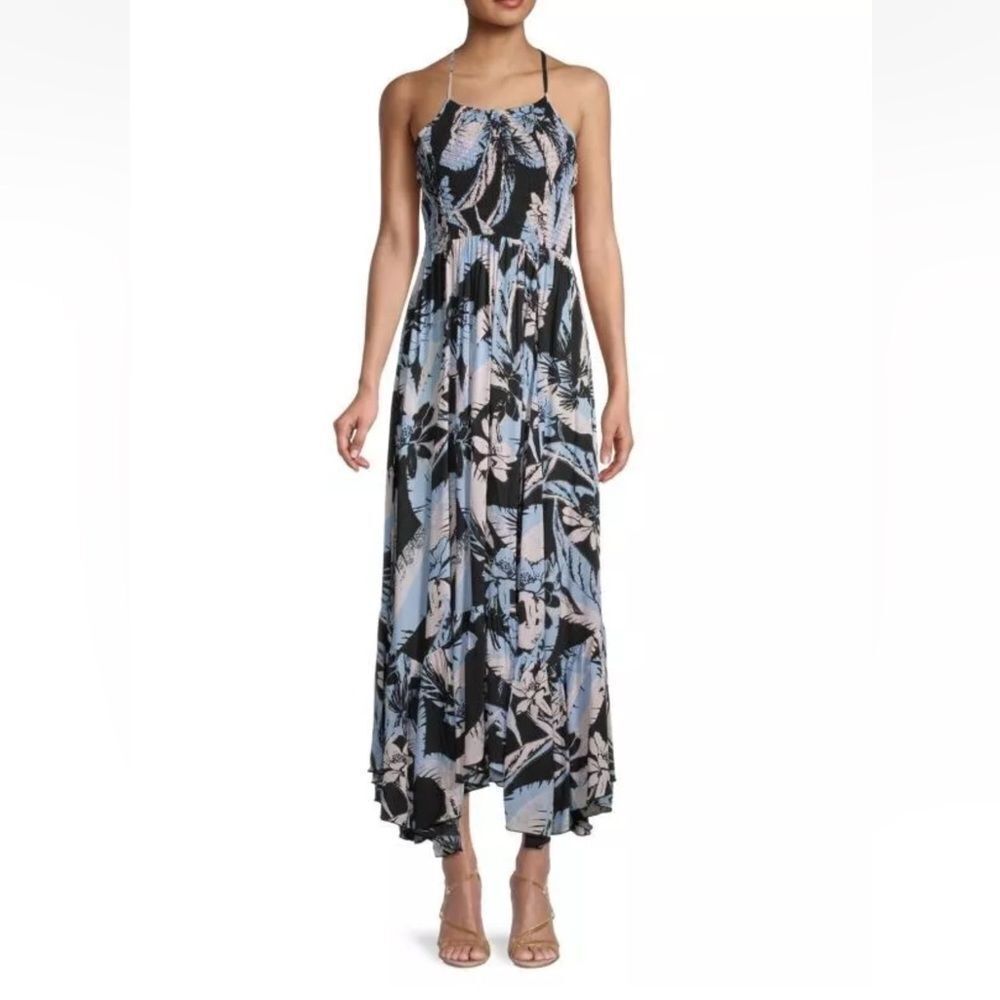 Intimately Free People Heat Wave Foliage-Print Smocked Maxi Dress